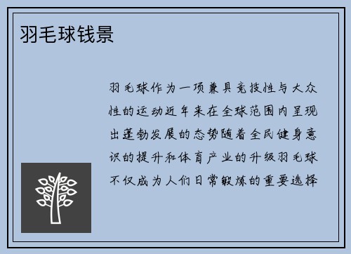 羽毛球钱景